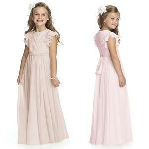 Dessy Collection Long Chiffon Flower Girl Dress